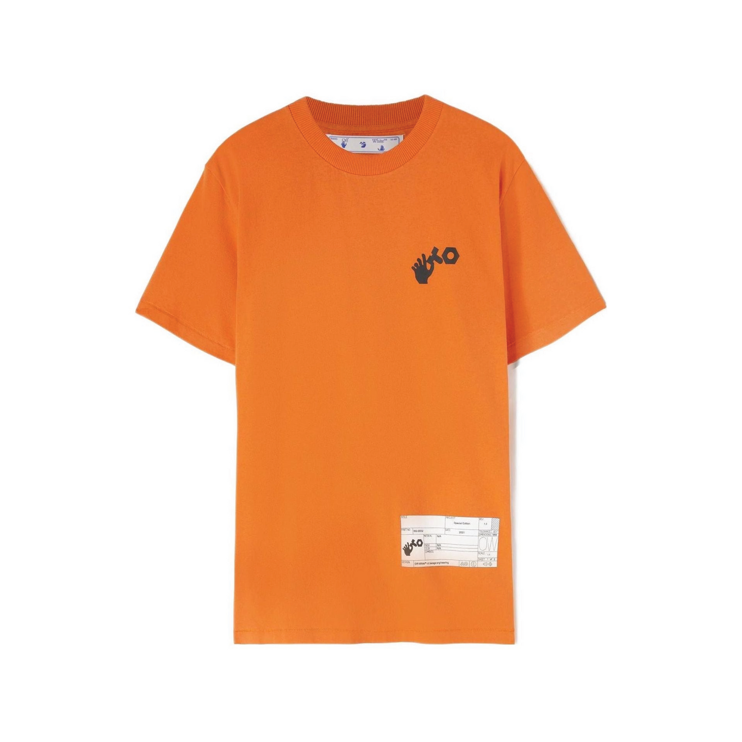 Off-White x Teenage Engineering Crossover SS22 Logo Printing Round Neck Short Sleeve Orange T-Shirt OMAA027T22JER0012001
