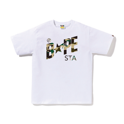 BAPE 1st Camo Bape Sta Logo Tee White/Green
