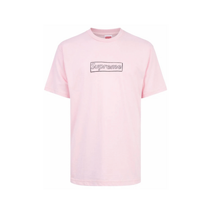 Supreme KAWS Chalk Logo Pink T-shirt