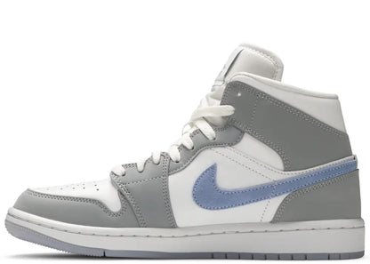 Air Jordan 1 Mid Wolf Grey Aluminum Blue (Women's)