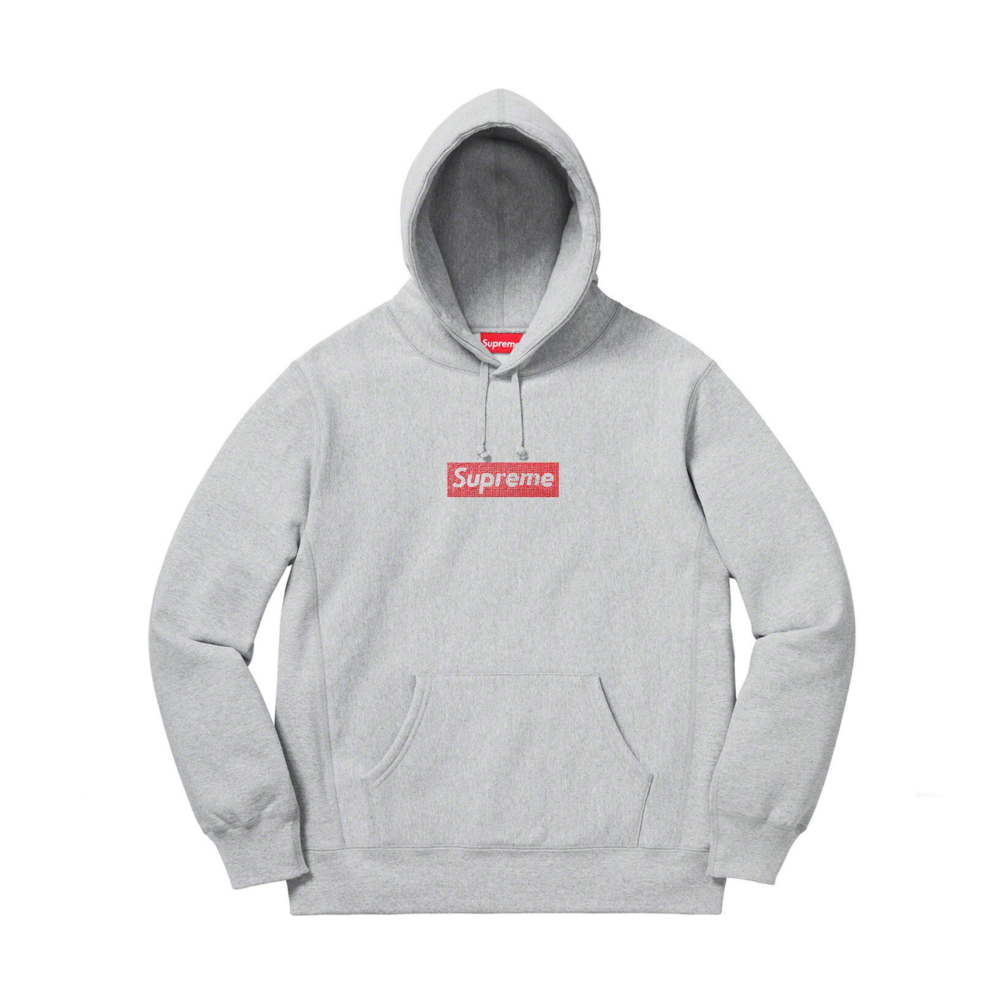 Supreme Swarovski Box Logo Hooded Sweatshirt Heather Grey Supreme