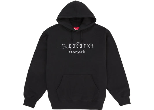 Supreme Classic Logo Hooded Sweatshirt Black