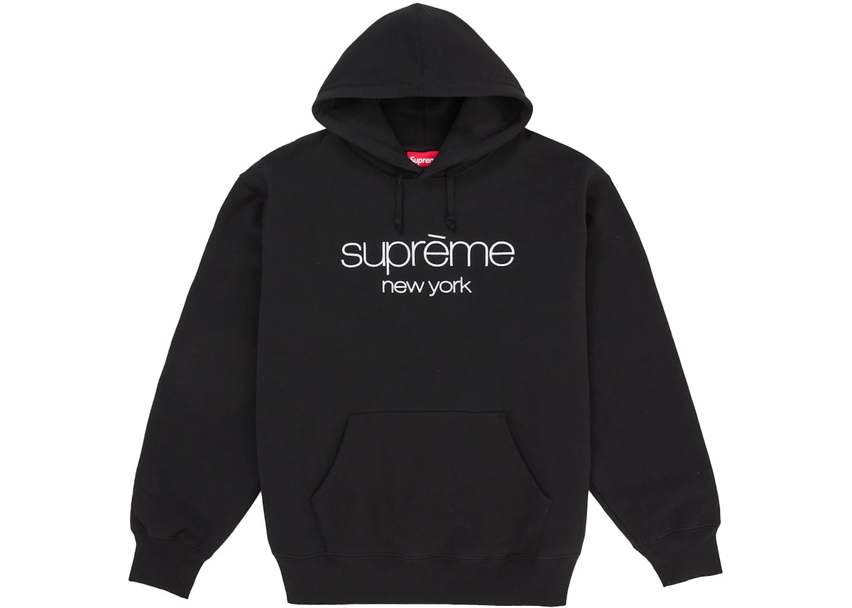 Supreme Classic Logo Hooded Sweatshirt Black