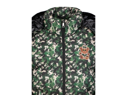 19v69 Italia Puffer Jacket Digital Camo Teddy Green