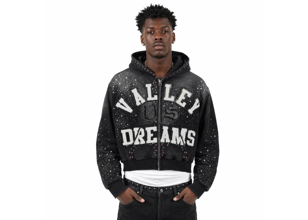 Vale Forever Classico Zip Up Hoodie Black