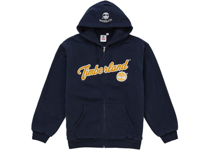 Supreme Timberland Thermal Lined Zip Up Hooded Sweatshirt Navy