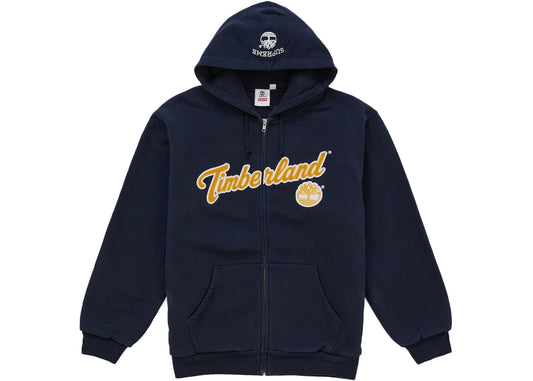 Supreme Timberland Thermal Lined Zip Up Hooded Sweatshirt Navy