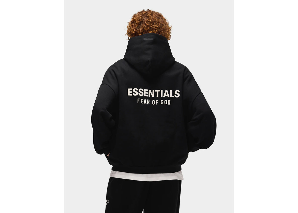 Fear of God Essentials Fleece Hoodie (FW24) Jet Black