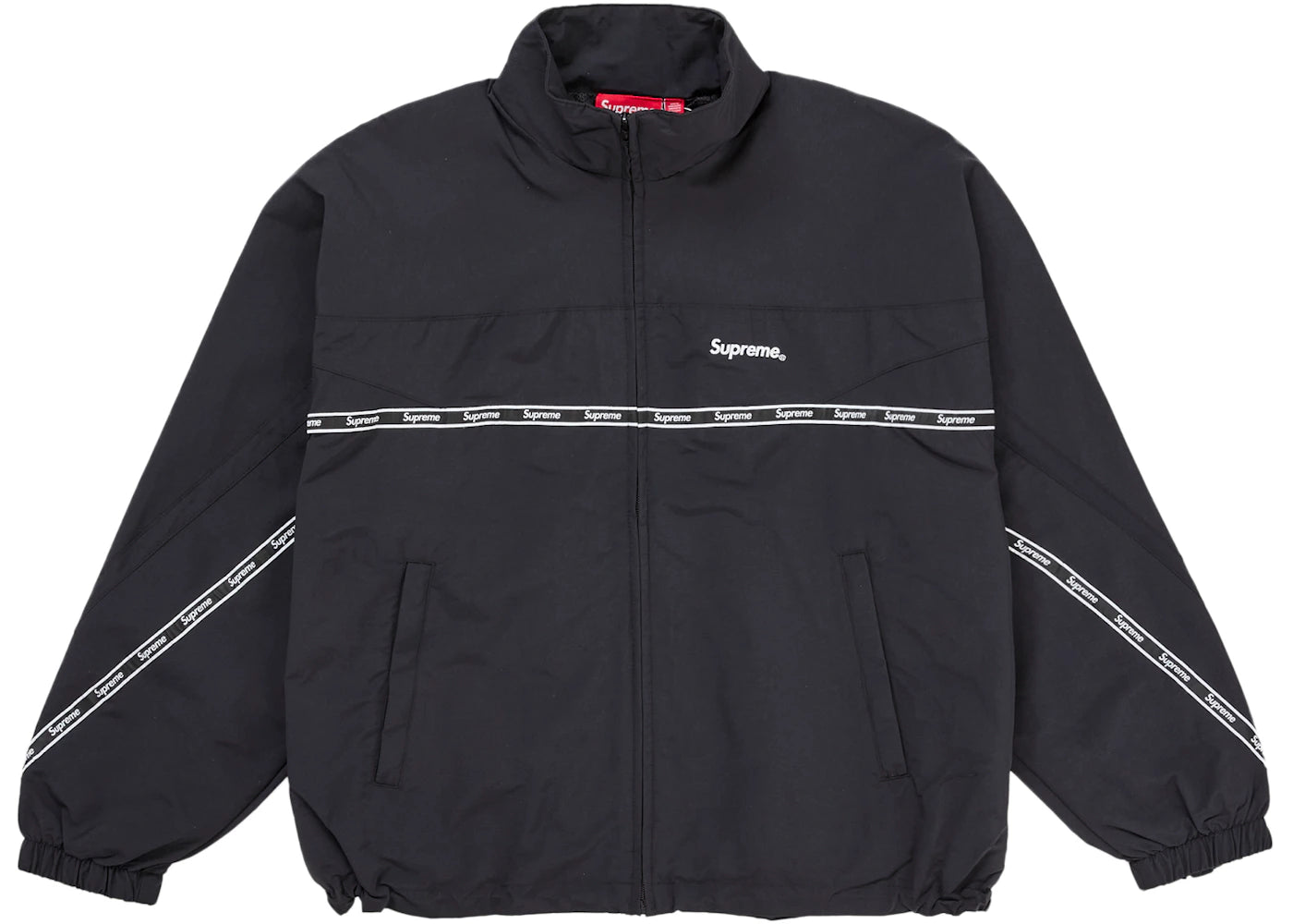Supreme Logo Taping Track Jacket Black