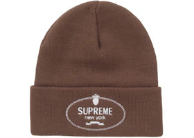 Supreme Crest Beanie Brown