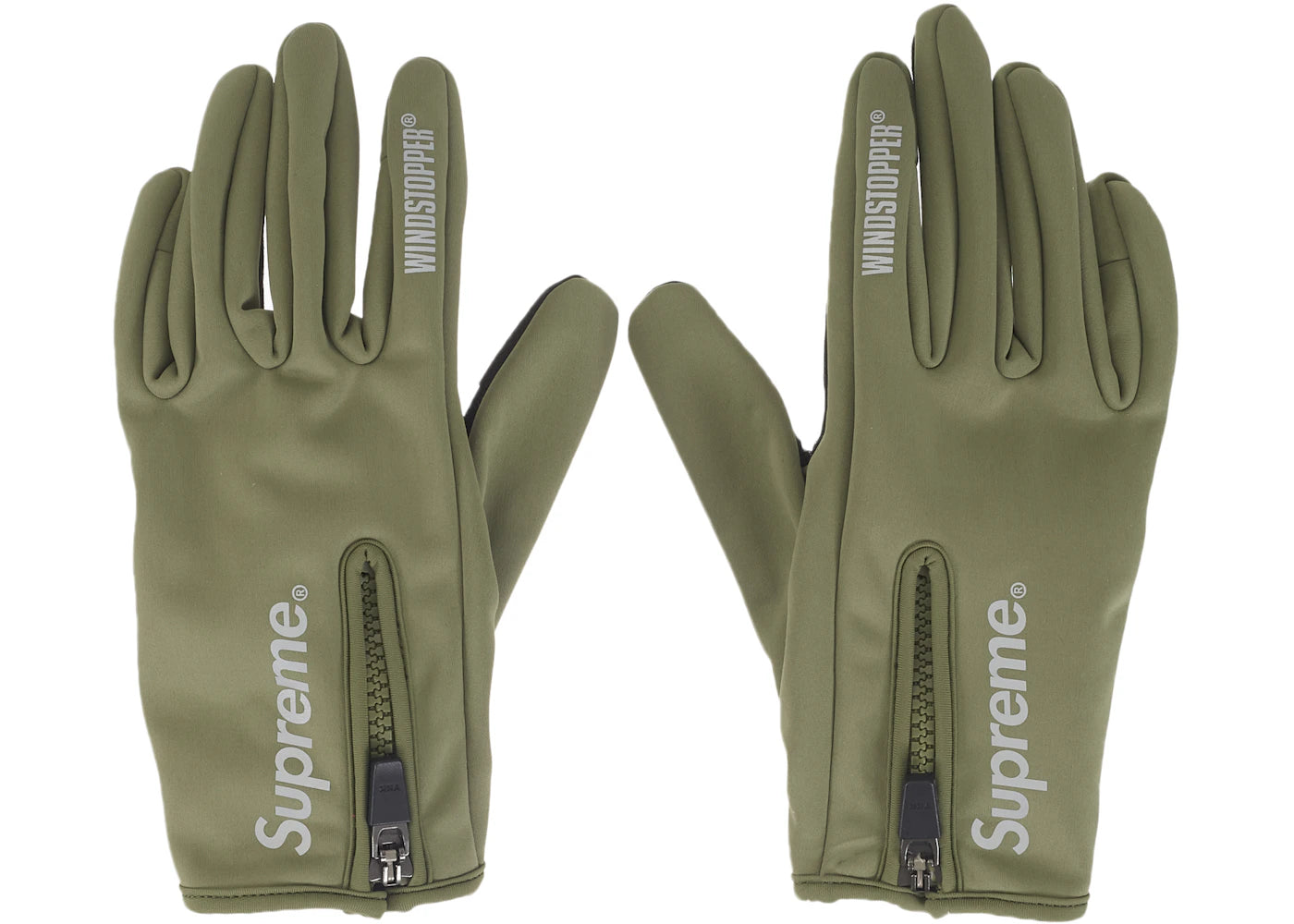 Supreme WINDSTOPPER Zip Gloves (FW25) Olive Green