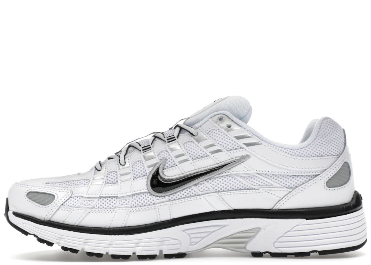 Nike P-6000 White Metallic Silver Black