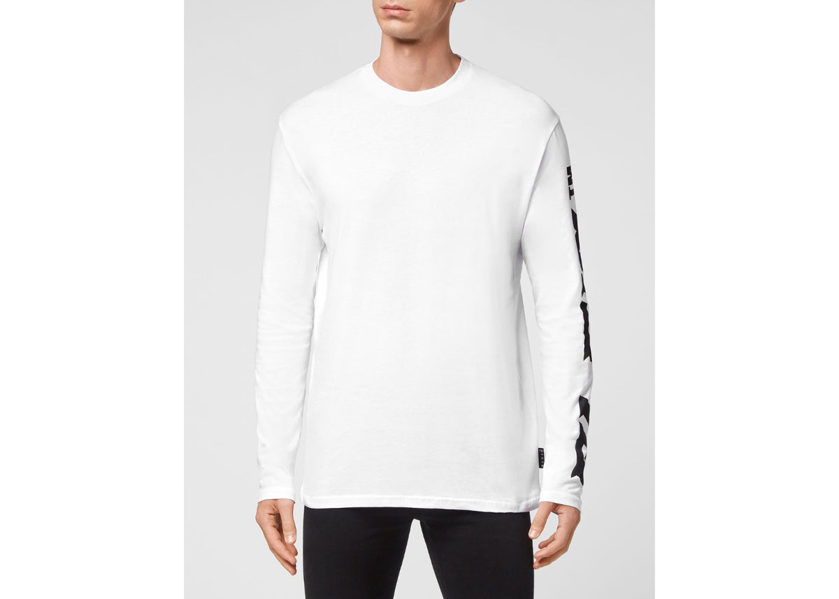 Philipp Plein Round Neck Long Sleeve White