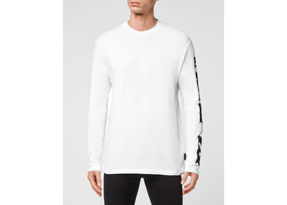 Philipp Plein Round Neck Long Sleeve White