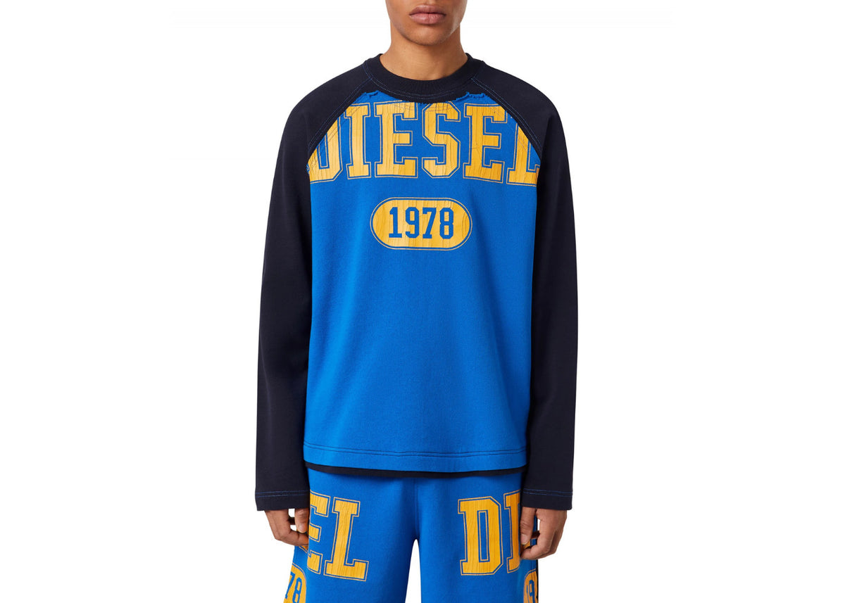 Diesel S-RAGLEN 1978 Graphic Sweatshirt Blue