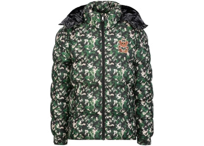 19v69 Italia Puffer Jacket Digital Camo Teddy Green
