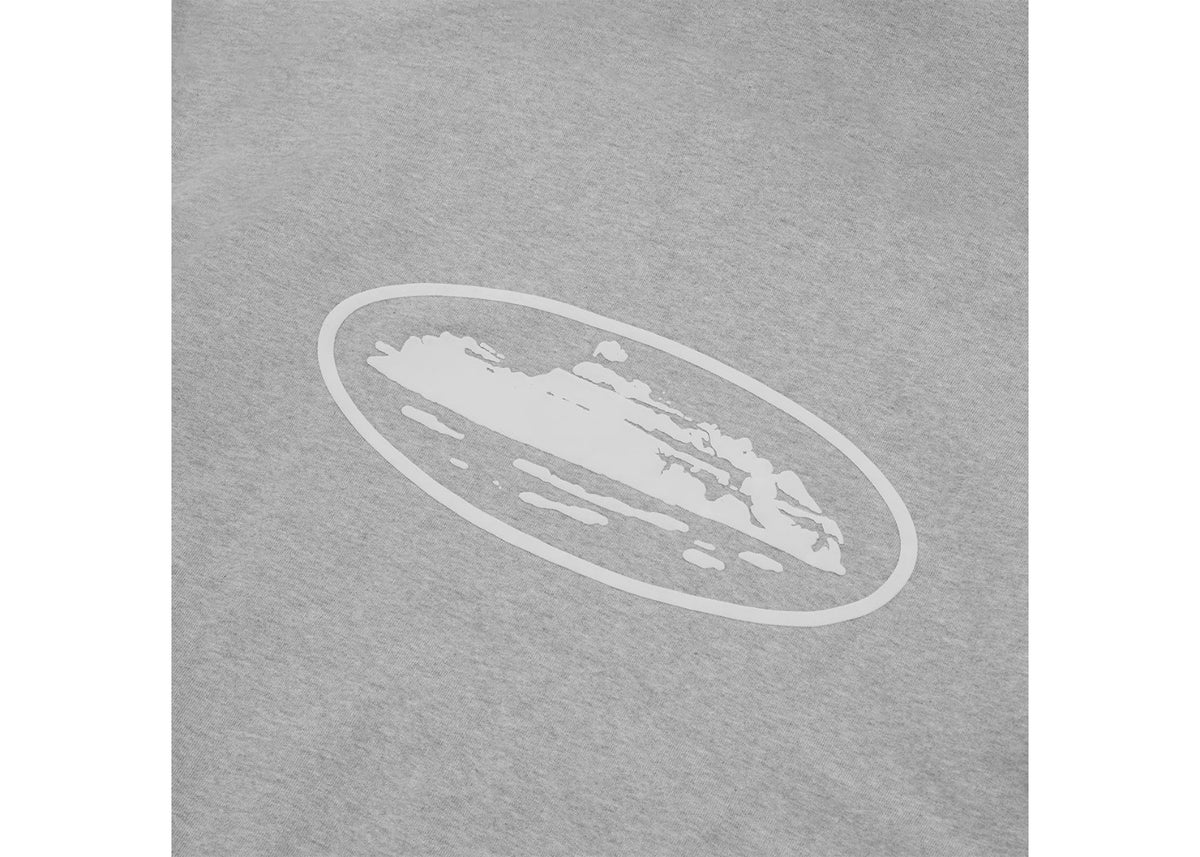 Corteiz Island Puff Print Zip Hoodie Heather Grey