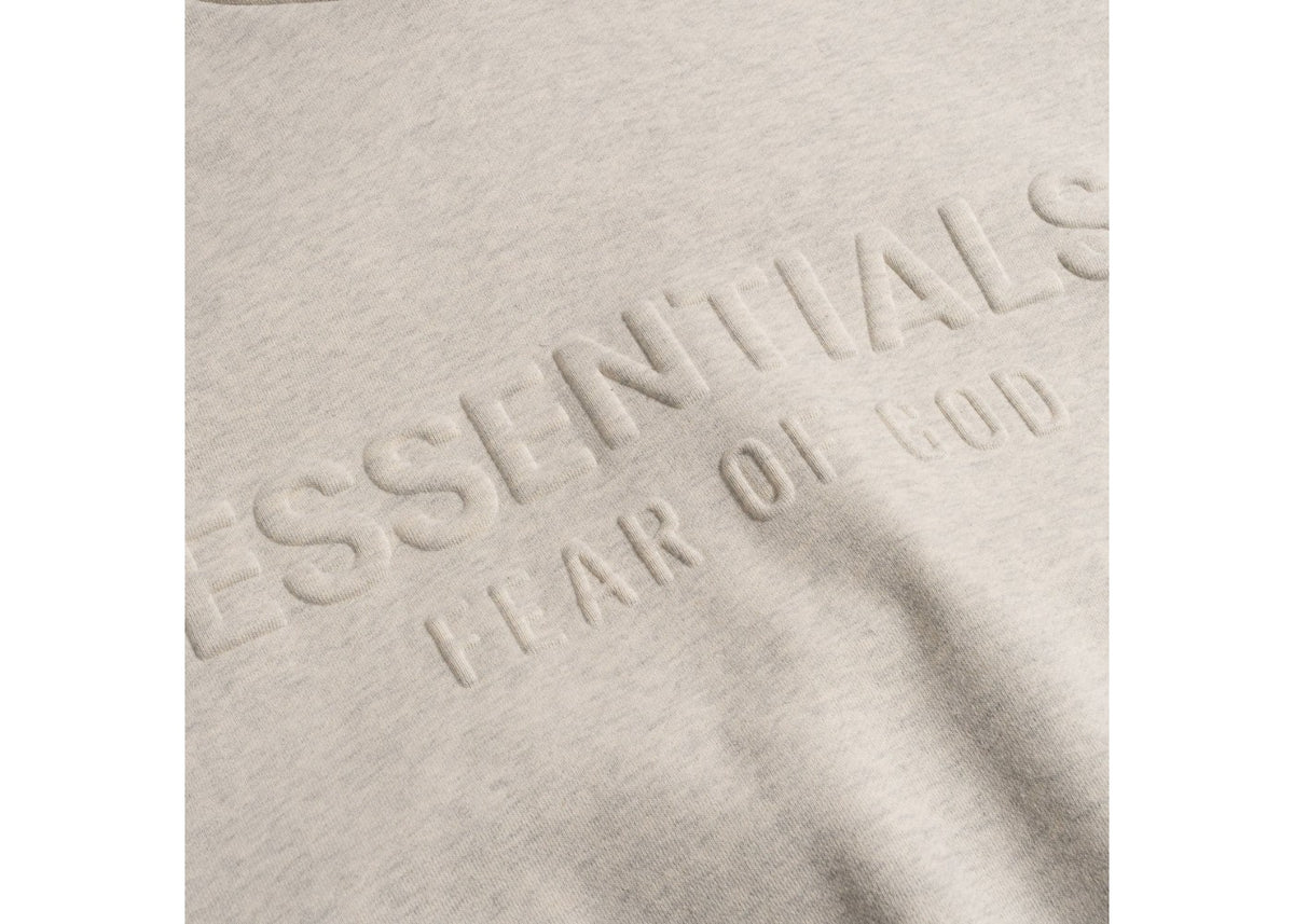 Fear of God Essentials Embossed Essentials Classic Hoodie Oatmeal Heather White