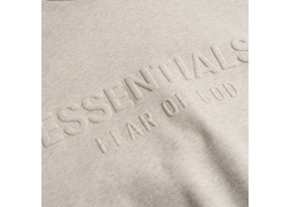 Fear of God Essentials Embossed Essentials Classic Hoodie Oatmeal Heather White