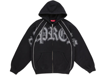 Supreme Paneled Zip Up Hooded Sweatshirt Black