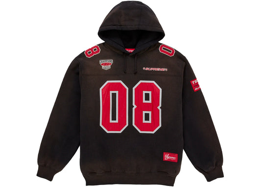 Supreme Football Jersey Hooded Sweatshirt Black