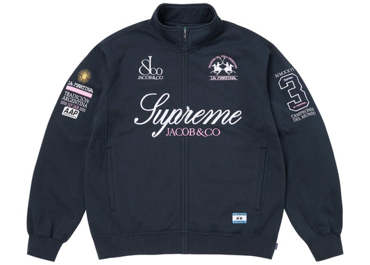Supreme La Martina Jacob & Co Zip Up Sweatshirt Navy Blue