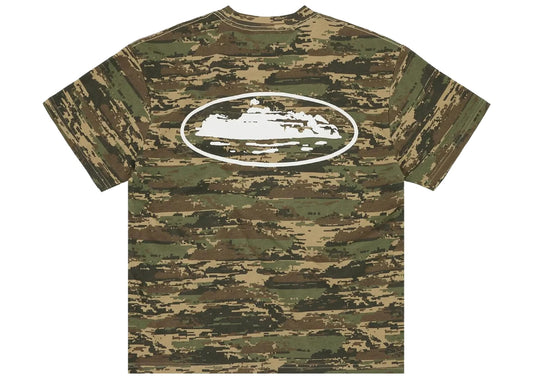 Corteiz Island Puff Print Tee Digi Green Camo