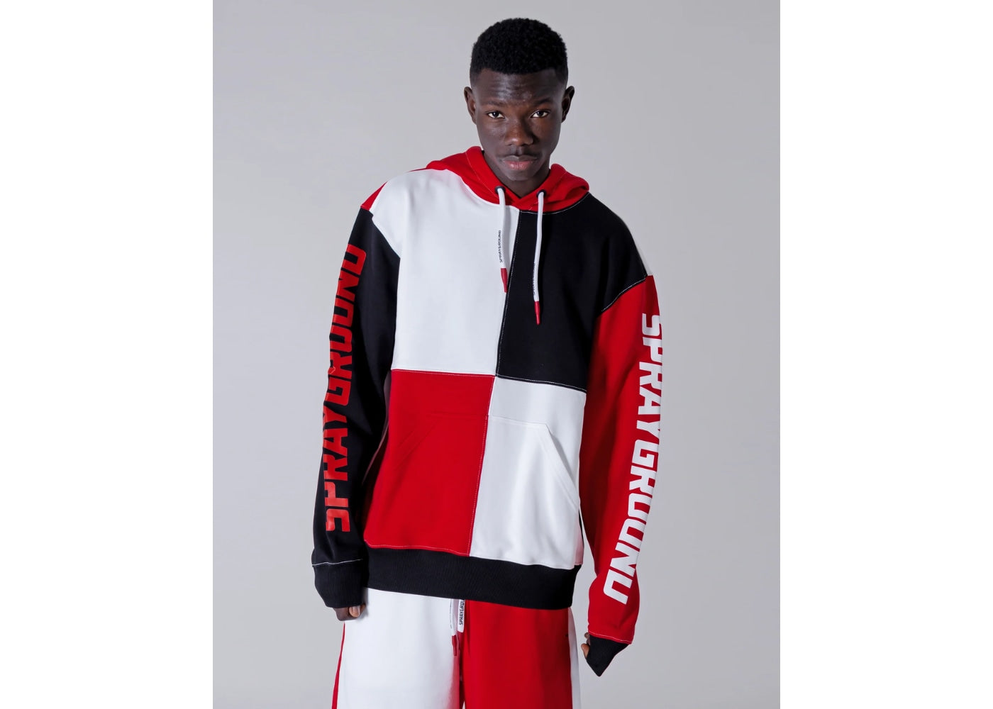 Sprayground Color Block Hoodie Red