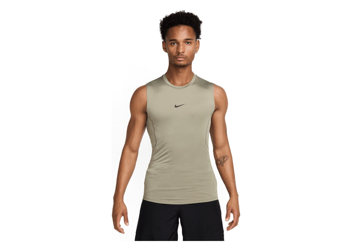 Nike Pro Men's Dri-FIT Tight Sleeveless Fitness Top Light Army/Black