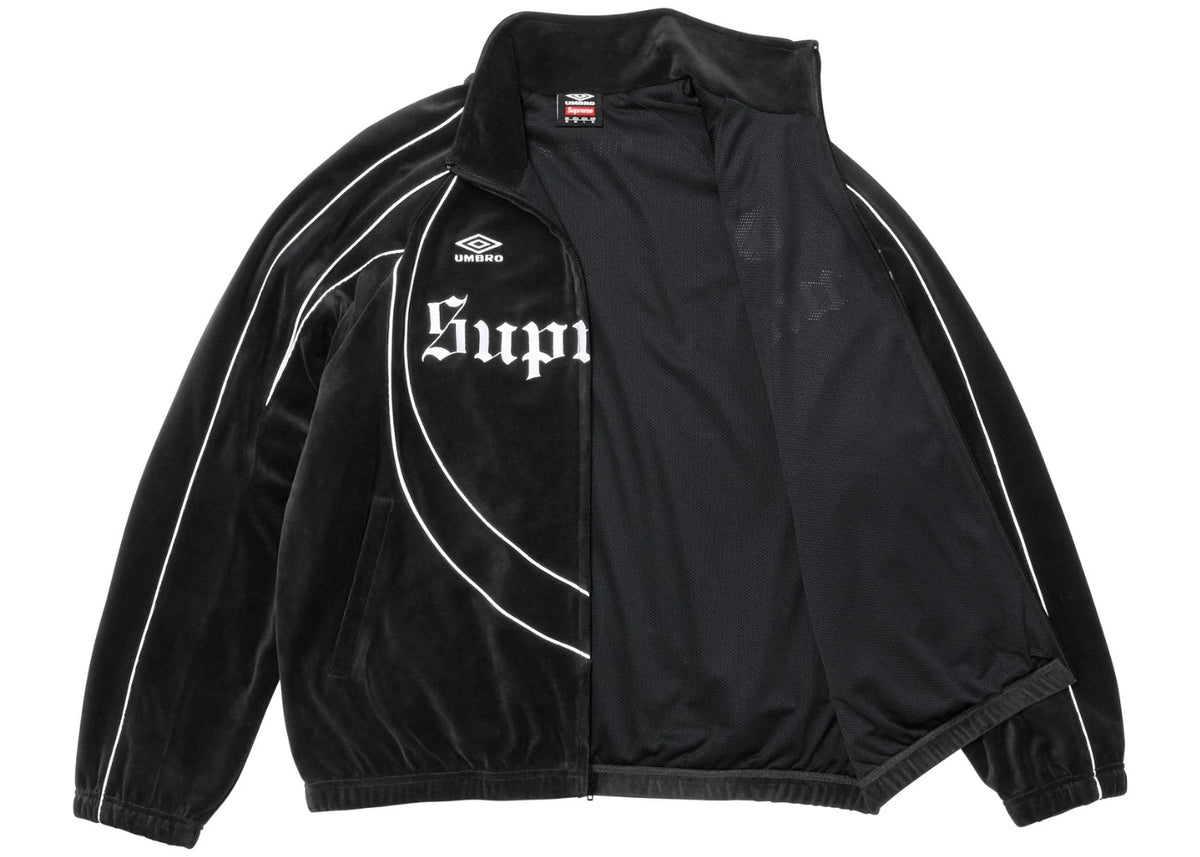 Supreme Umbro Velour Track Jacket Black