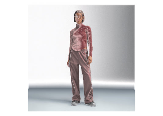 Nike Sportswear Collection Women's Slim 1/2-Zip Long-Sleeve Logo Top Red Sepia/Light Orewood Brown/Red Sepia