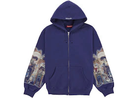 Supreme Michael Jackson Dangerous Zip Up Hooded Sweatshirt Washed Navy