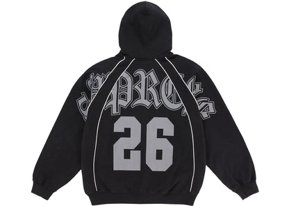 Supreme Paneled Zip Up Hooded Sweatshirt Black