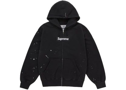 Supreme MM6 Maison Margiela Box Logo Zip Up Hooded Sweatshirt Black