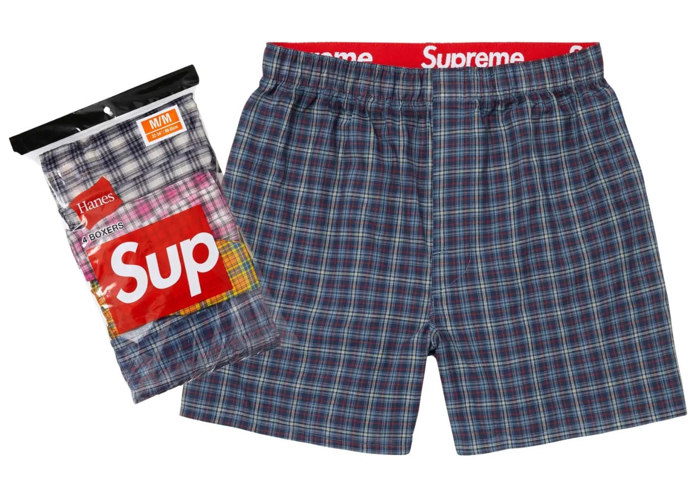 Supreme Hanes Plaid Boxers (4 Pack) Multicolor