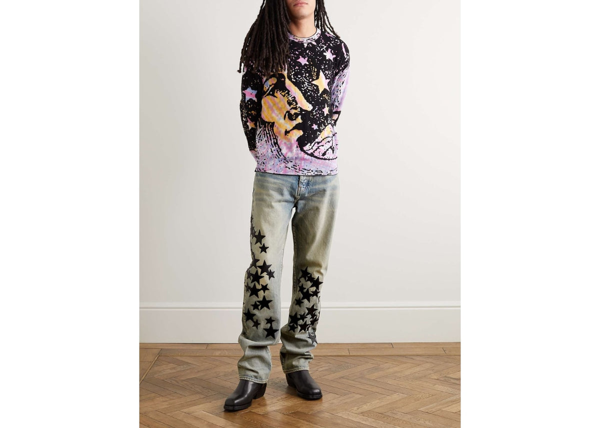 AMIRI Leather Star Straight Jeans Clay/Indigo
