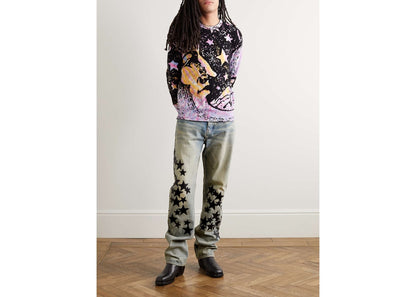 AMIRI Leather Star Straight Jeans Clay/Indigo