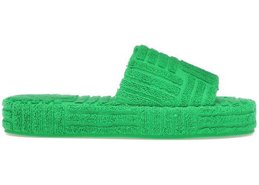 Bottega Veneta Towel Terry Slides Green