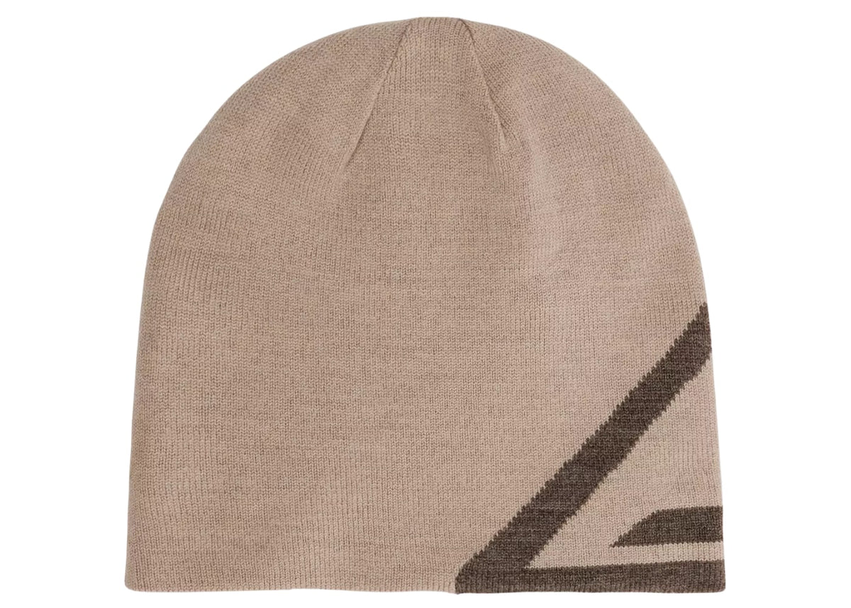 Represent 247 Logo Ribbed Knitted Beanie Moonrock Brown