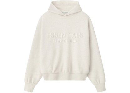 Fear of God Essentials Embossed Essentials Classic Hoodie Oatmeal Heather White