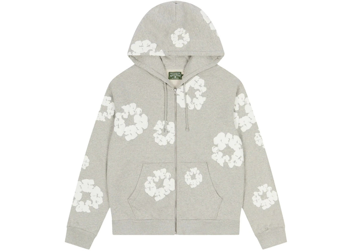 Denim Tears Cotton Wreath Zip Hoodie Grey