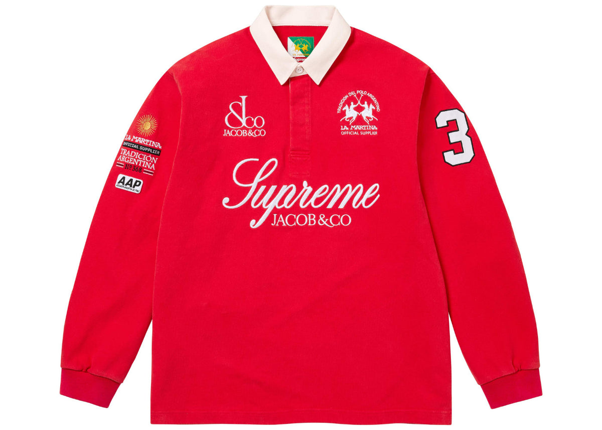 Supreme La Martina Jacob & Co Rugby Long Sleeve Polo Red
