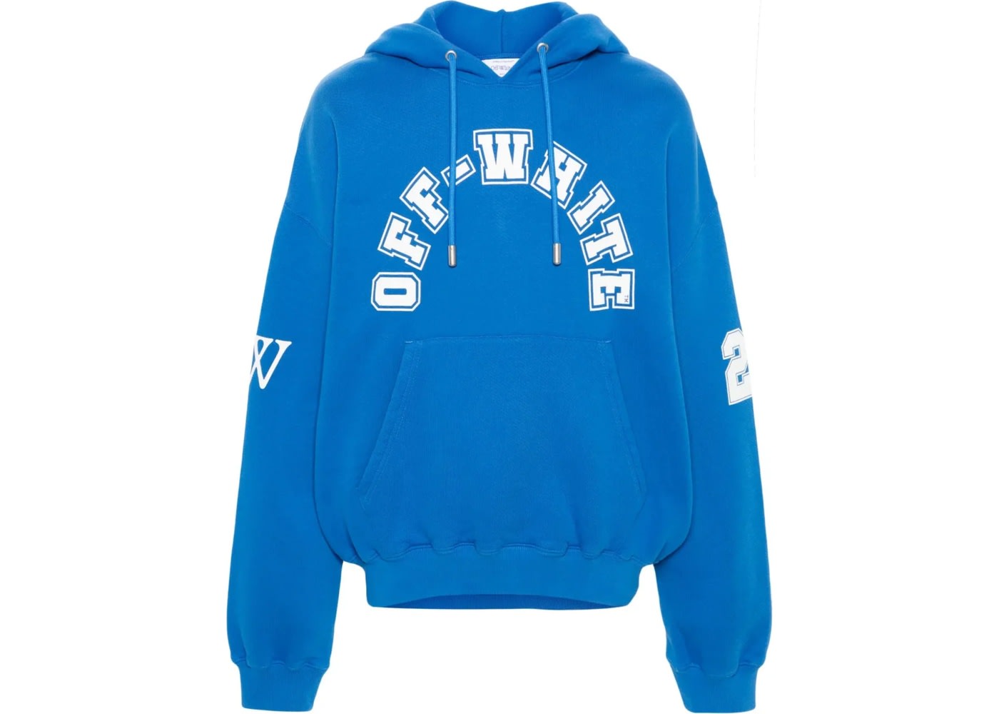 Off White OW 23 Virgil Abloh Football Over logo-print Hoodie Blue