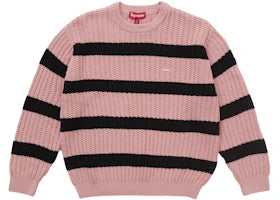 Supreme Loose Gauge Stripe Small Box Sweater Pink