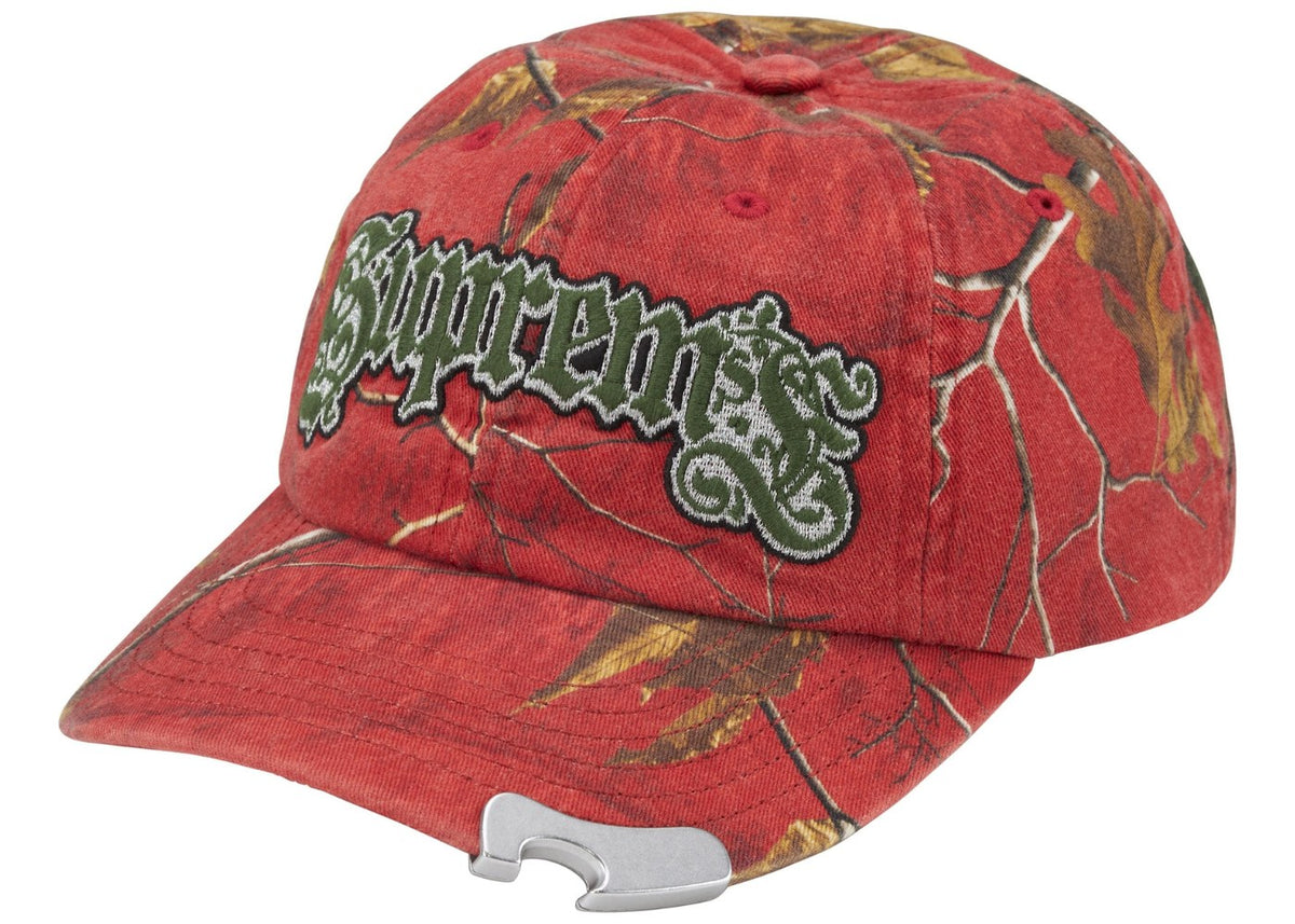 Supreme Bottle Opener 6-Panel Hat Cap Realtree Xtra Red Camouflage
