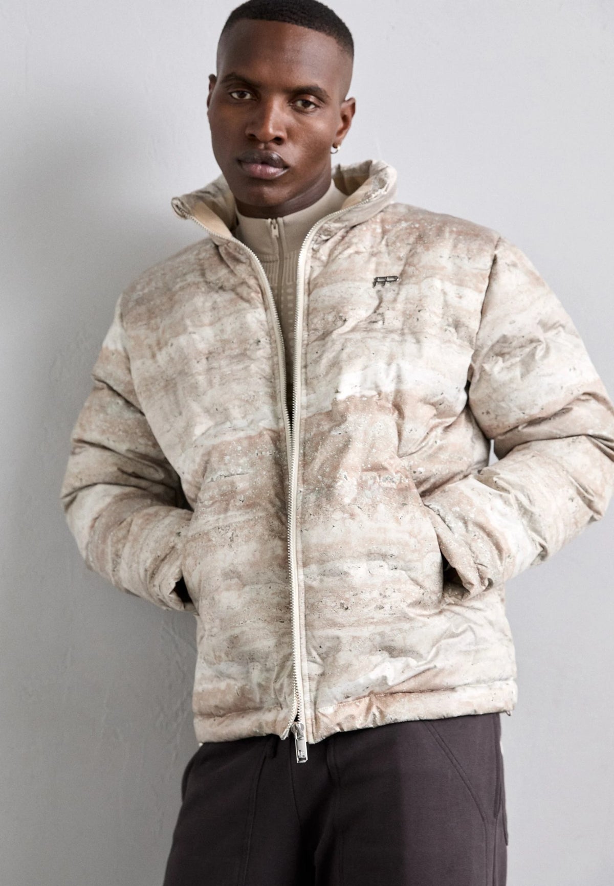 Filling Pieces Puffer Down Jacket Travertine Sand