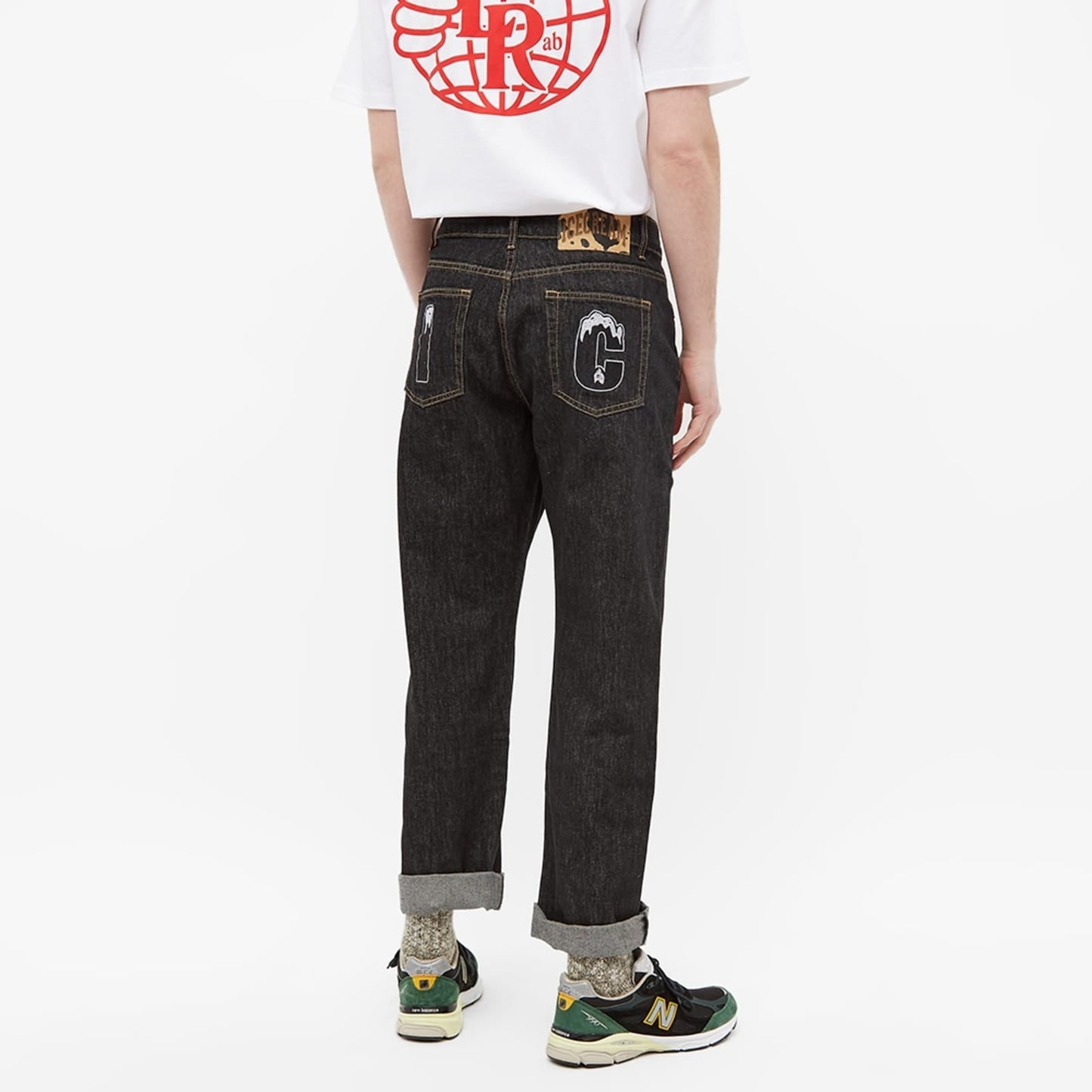 ICECREAM Running Dog Denim Pants Black