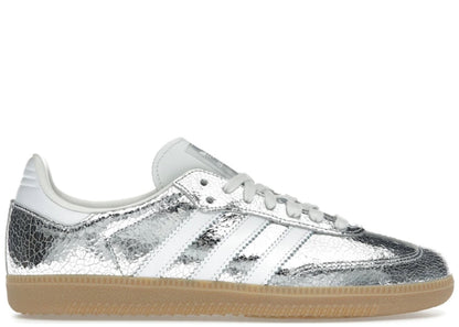 adidas Samba OG Silver Metallic Cracked Leather (Women's)