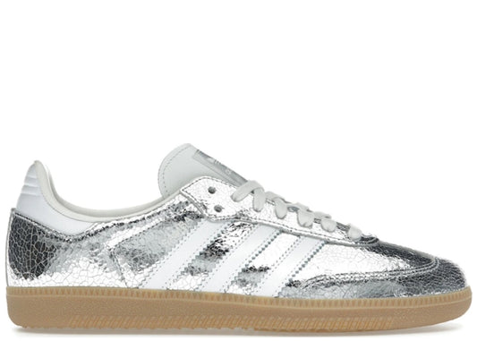 adidas Samba OG Silver Metallic Cracked Leather (Women's)