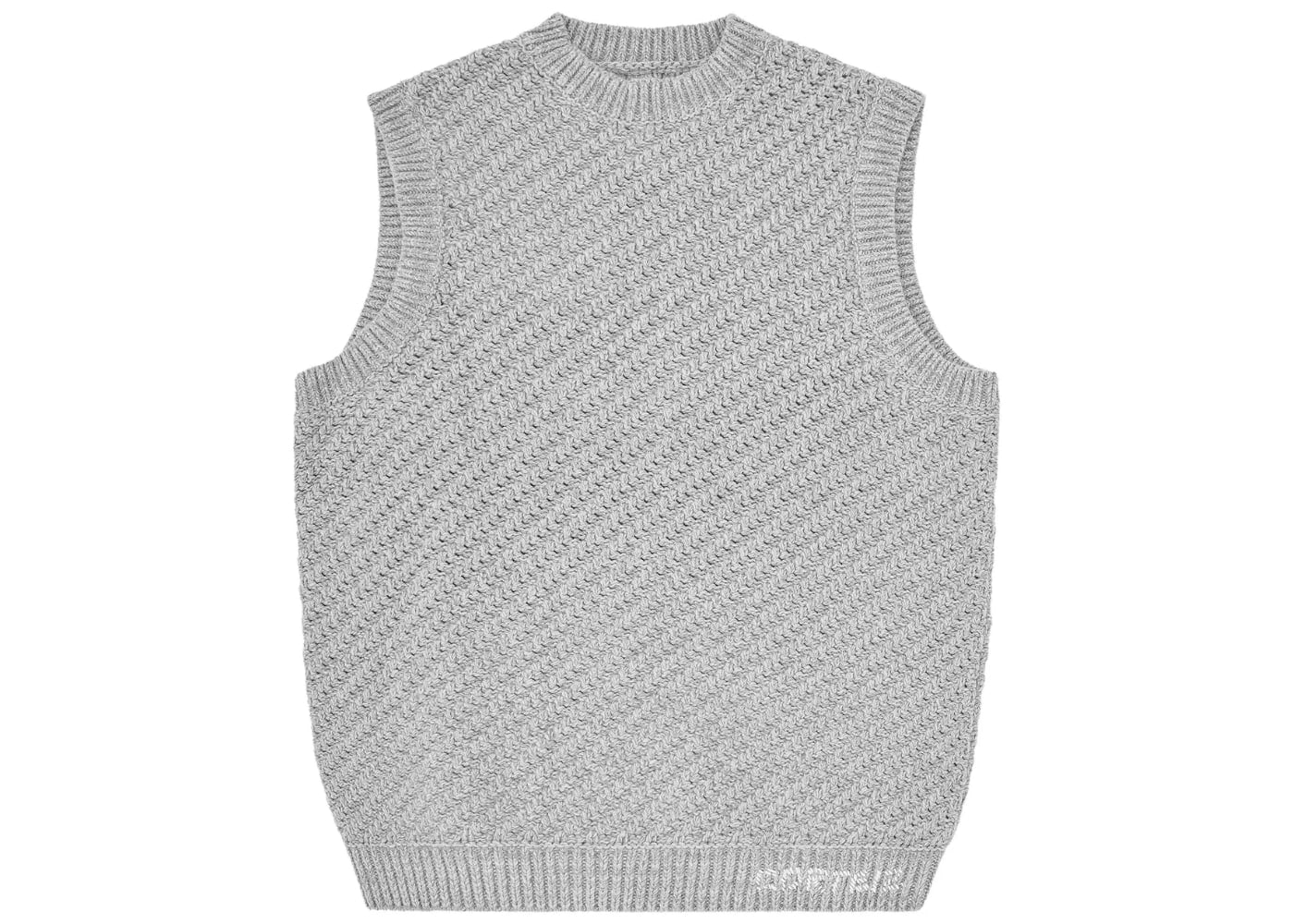 Corteiz Hand Embroidered Knit Vest Grey